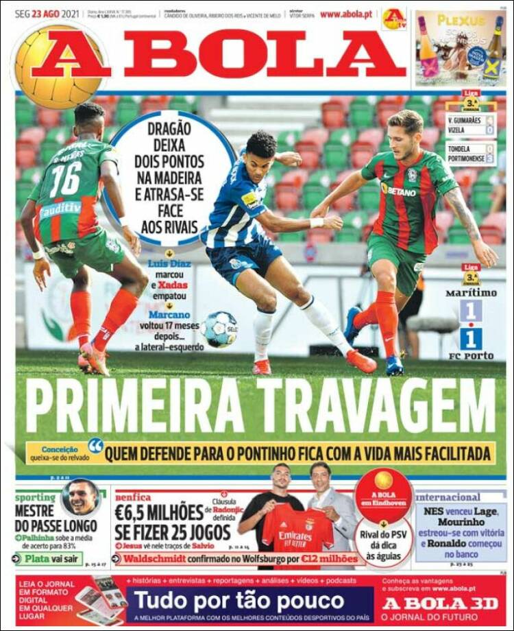 Portada de A Bola (Portugal)