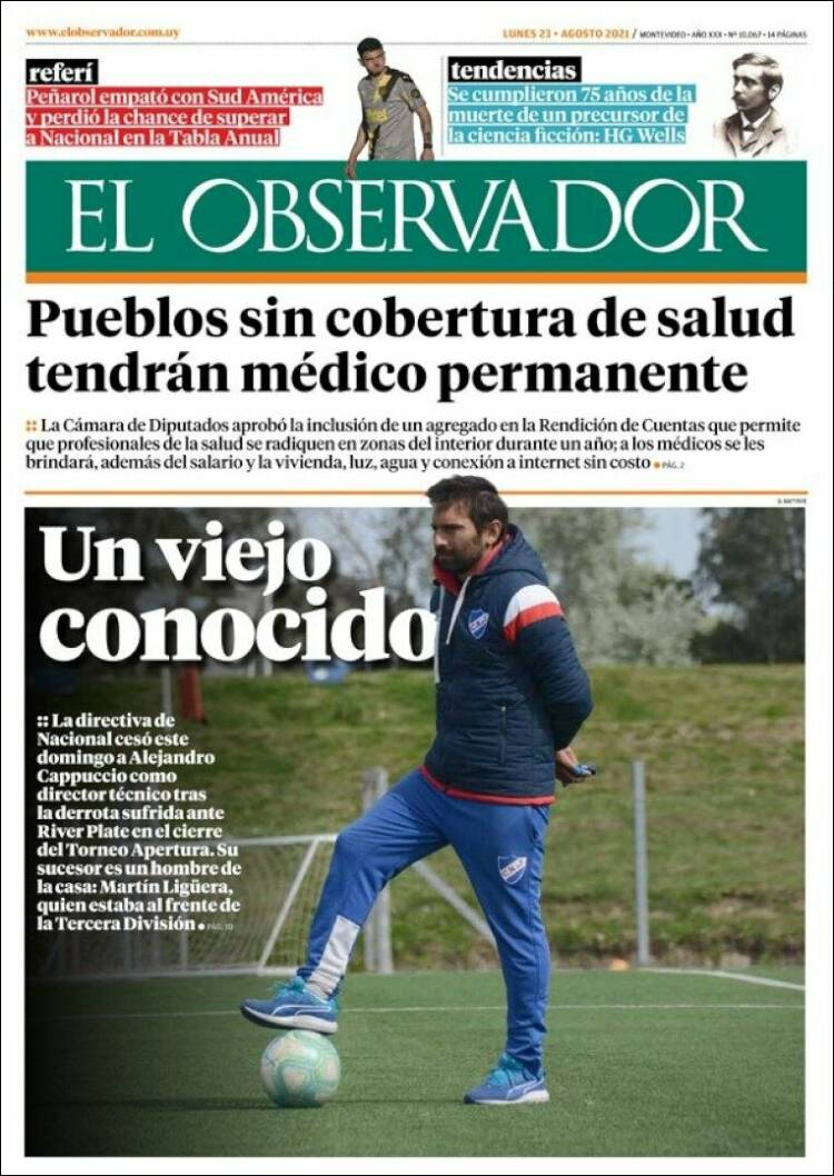 Portada de El Observador (Uruguay)