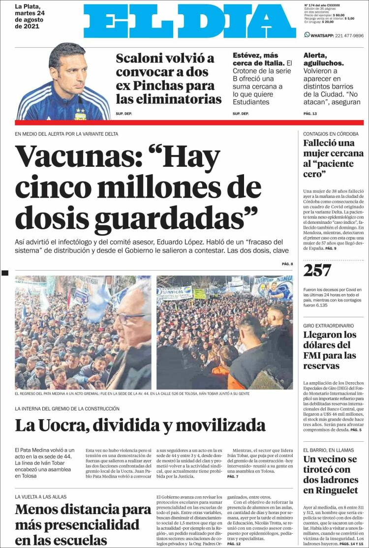 Portada de El Día de la Plata (Argentina)