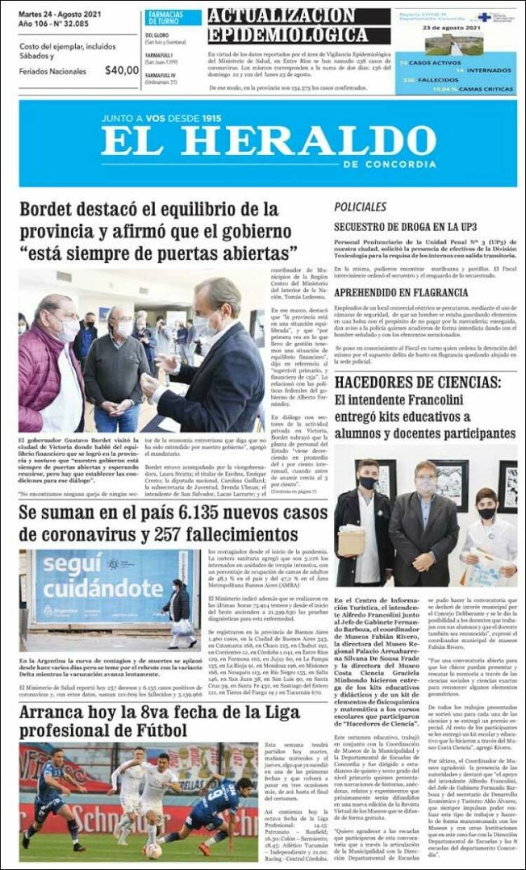 Portada de El Heraldo de Concordia (Argentina)