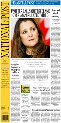 Portada de The National Post (Canadá)