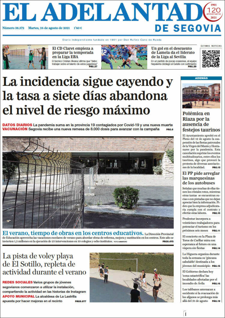 Portada de El Adelantado de Segovia (Espa&ntilde;a)