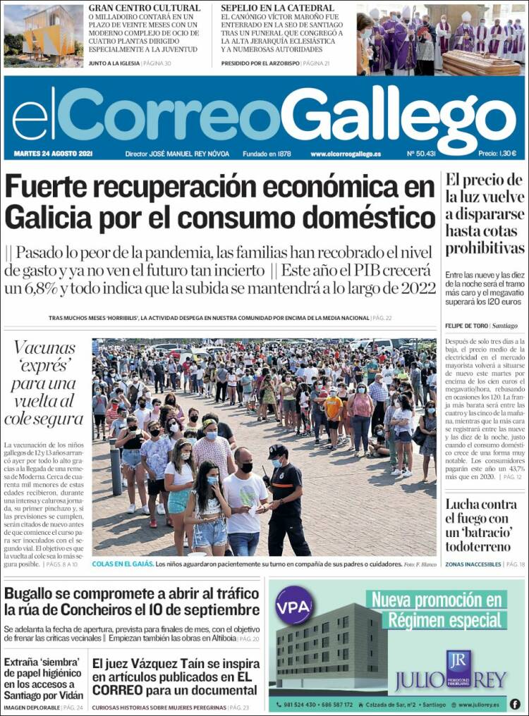 Portada de El Correo Gallego (Espa&ntilde;a)