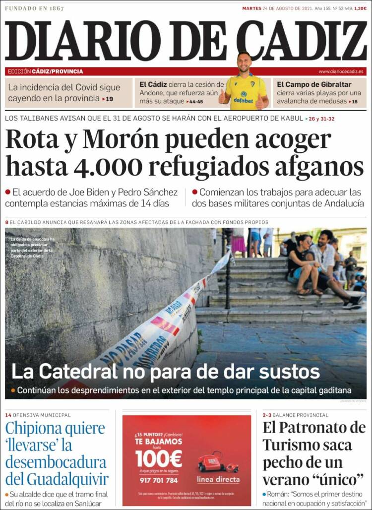 Portada de Diario de Cádiz (Espa&ntilde;a)