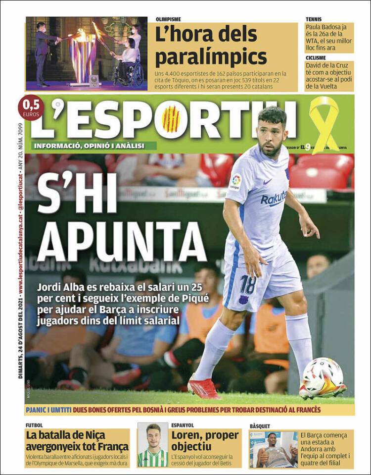 Portada de L'Esportiu (Espa&ntilde;a)