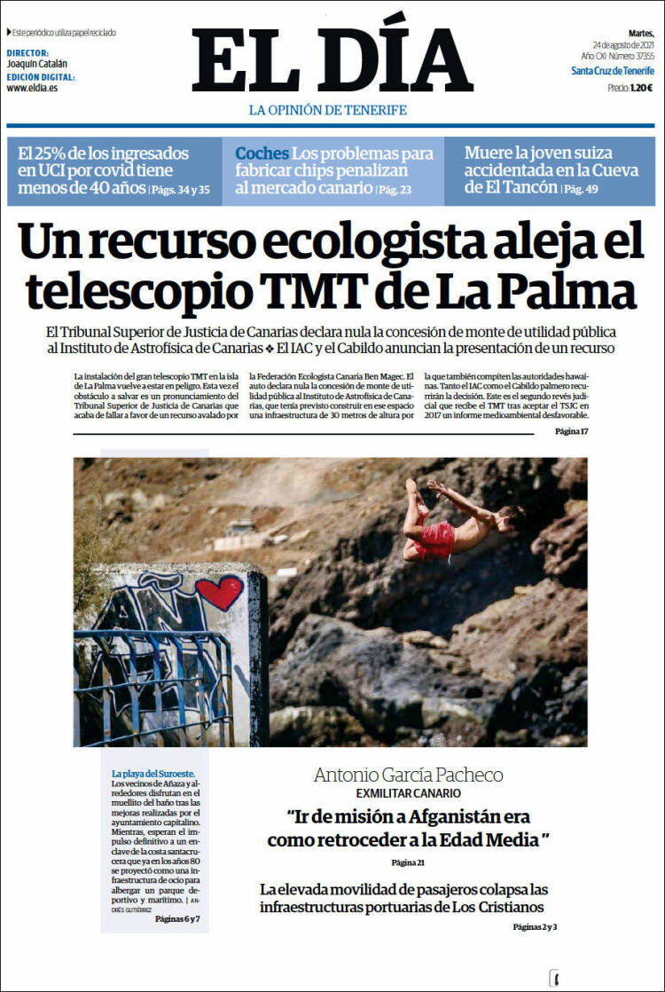 Portada de El Día (Espa&ntilde;a)