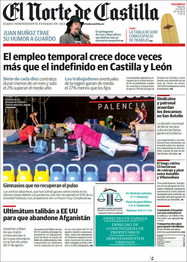 Portada de Norte de Castilla - Palencia (Espa&ntilde;a)