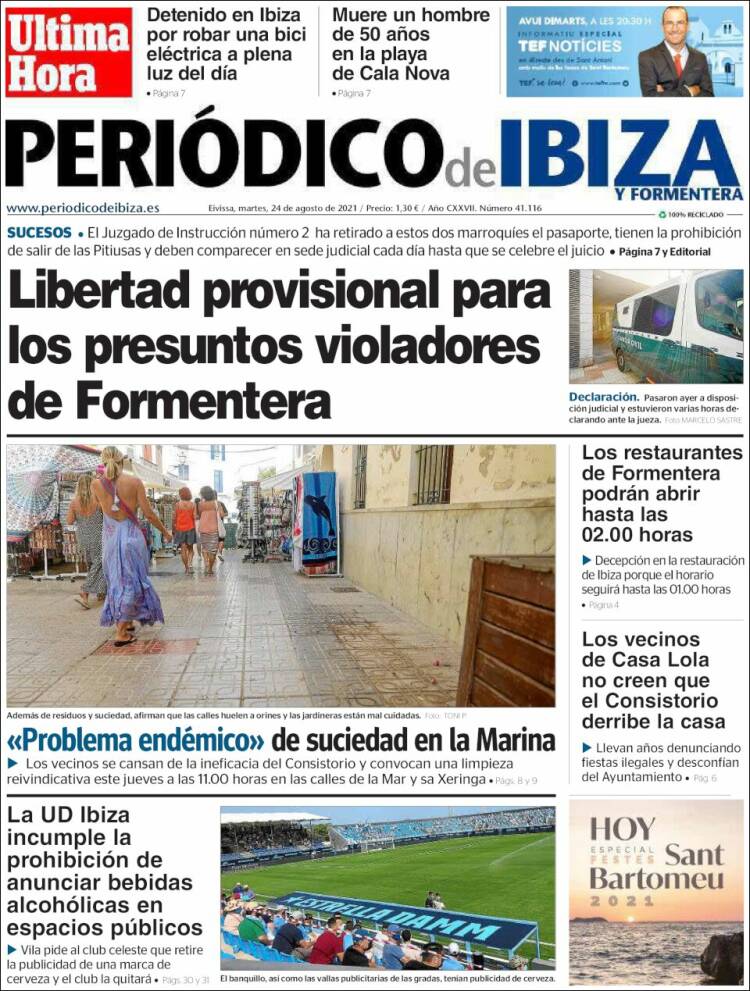 Portada de Periódico de Ibiza (Espa&ntilde;a)