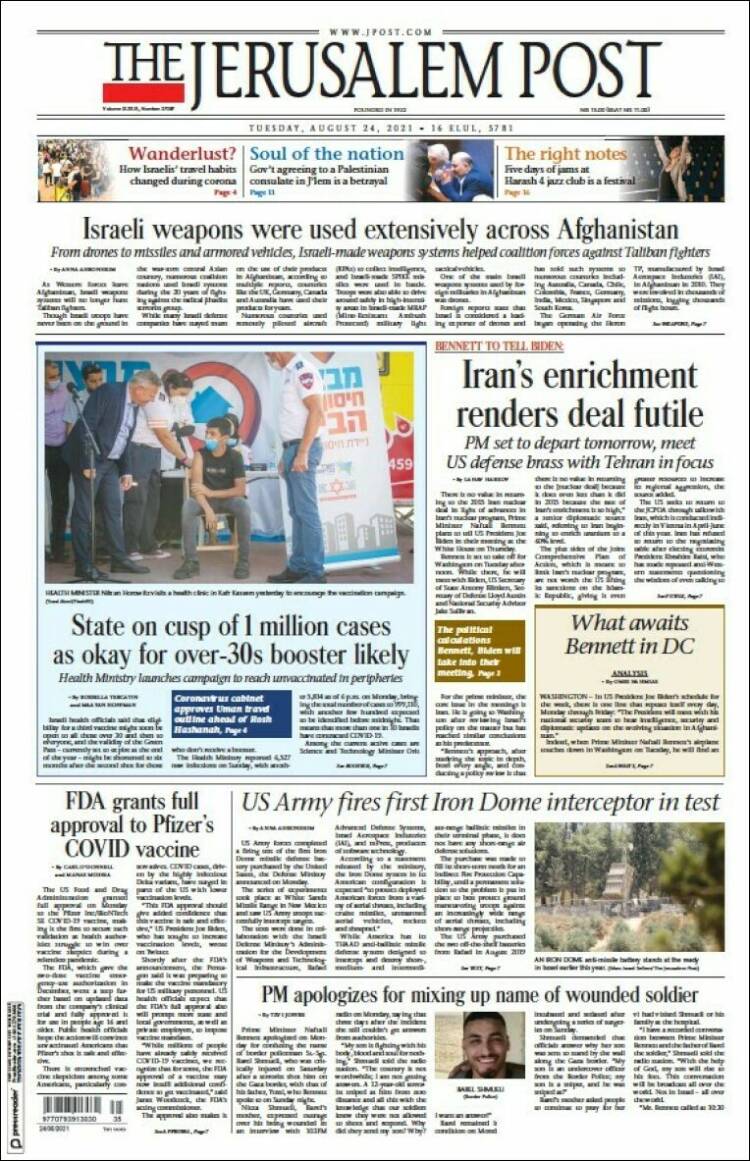 Portada de The Jerusalem Post (Israel)