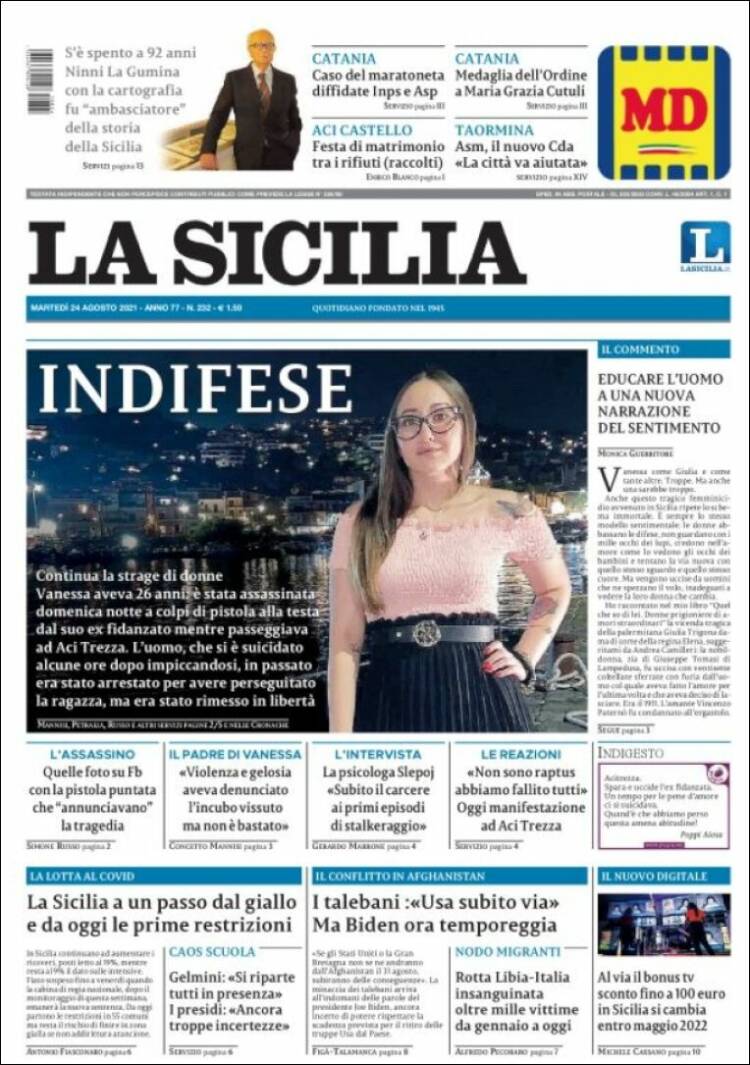 Portada de La Sicilia (Italia)
