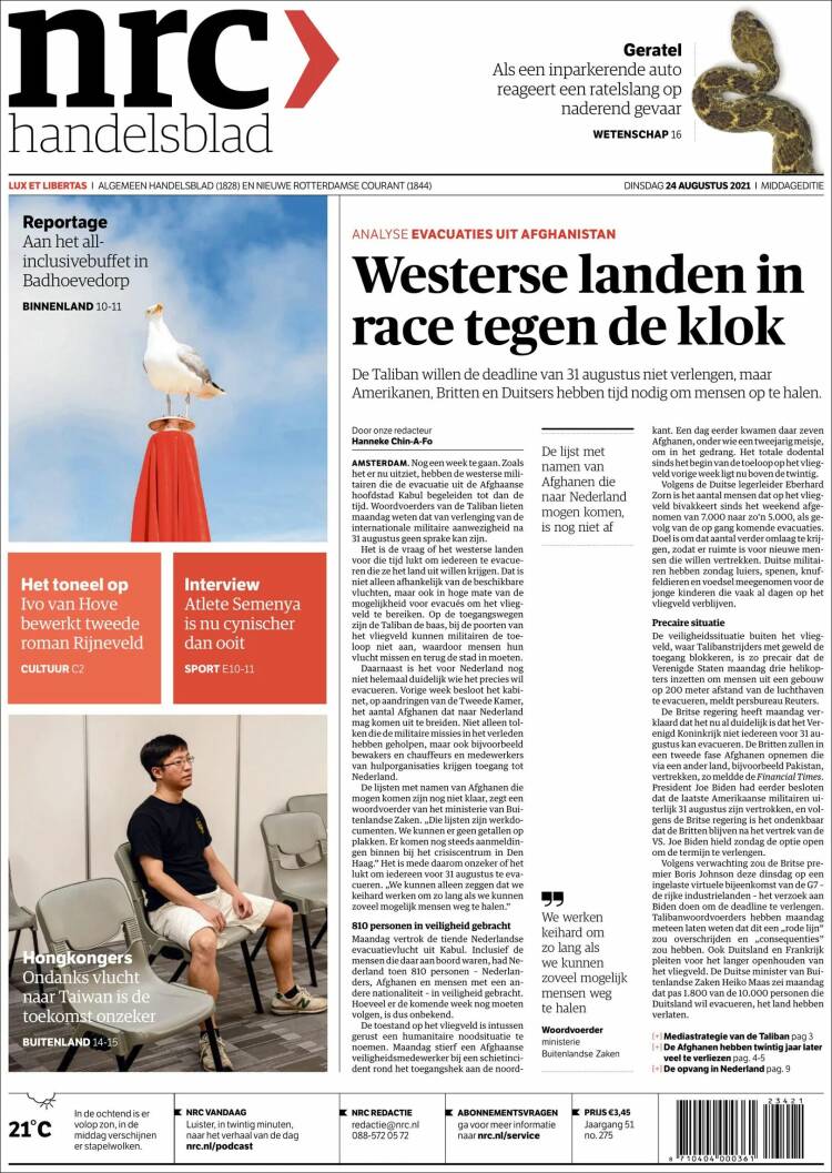 Portada de NRC Handelsblad (Pays-Bas)