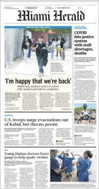 Portada de Miami Herald (USA)