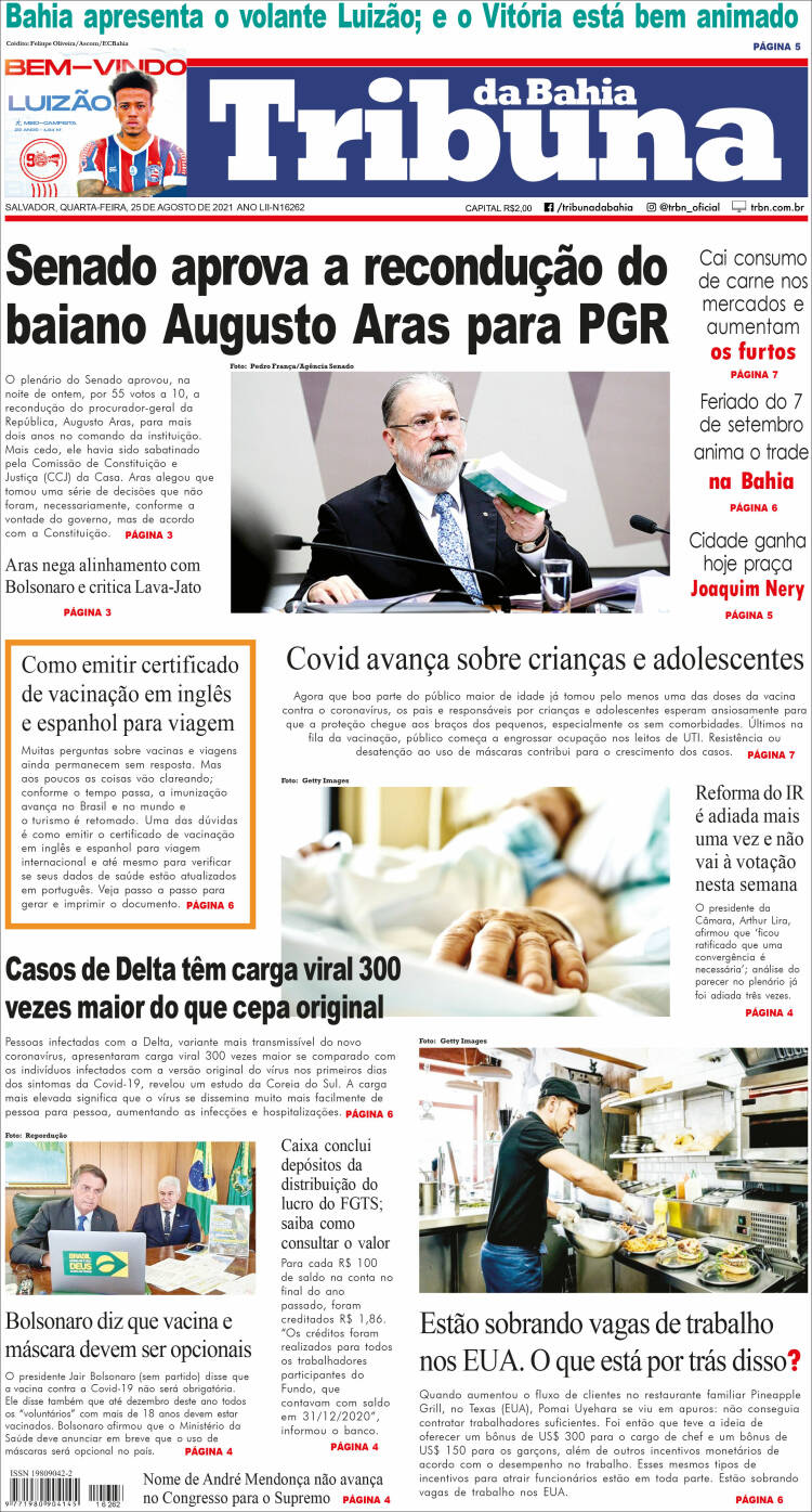 Portada de Tribuna da Bahia (Brasil)