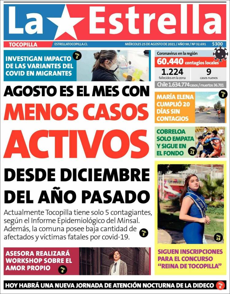 Portada de La Estrella de Tocopilla (Chile)