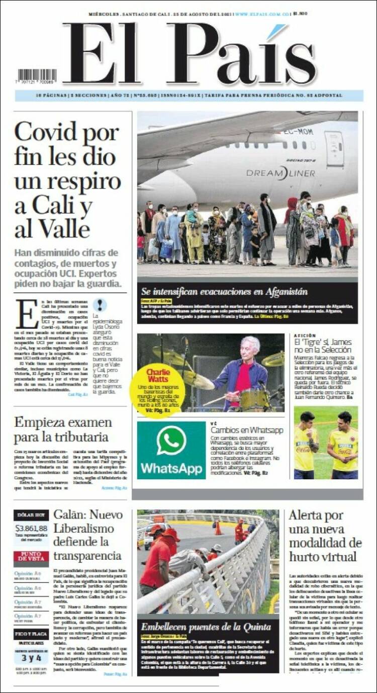 Portada de El País - Cali (Colombia)