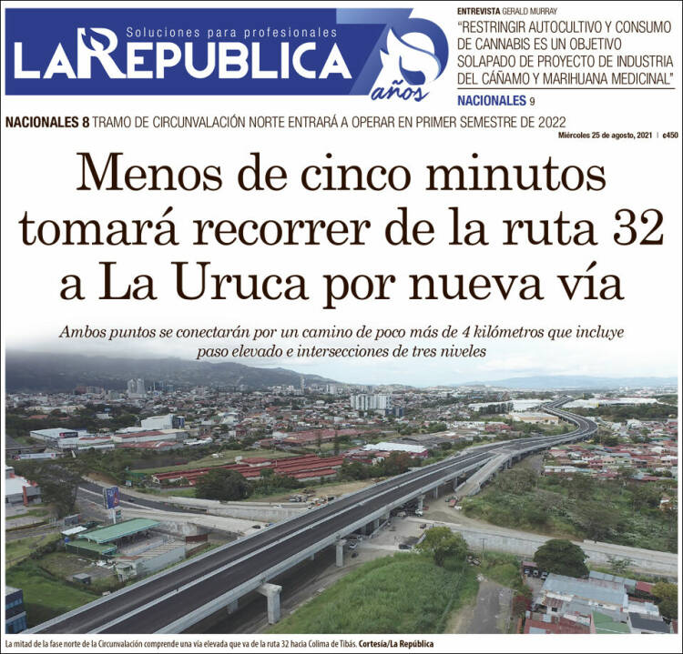 Portada de La República (Costa Rica)