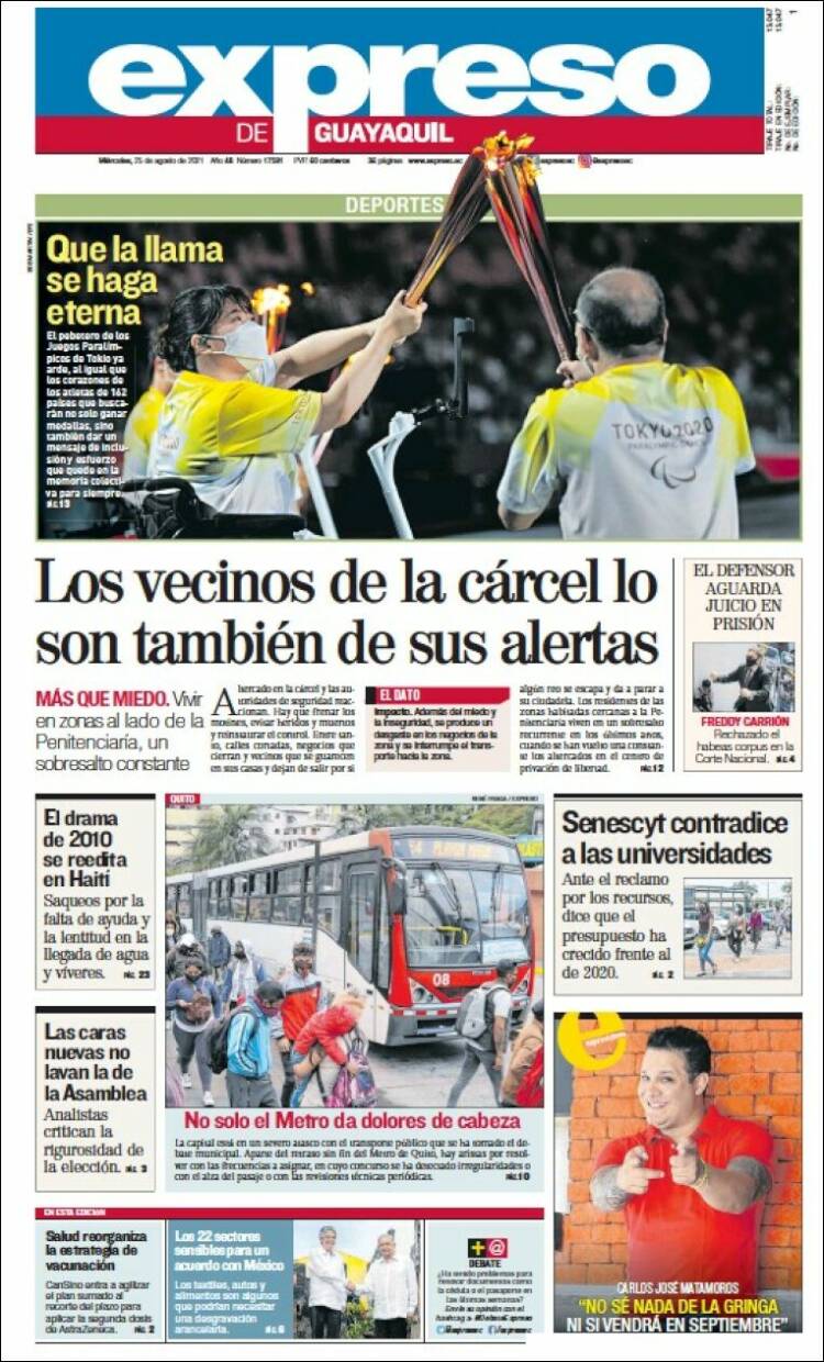 Portada de Expreso (Ecuador)