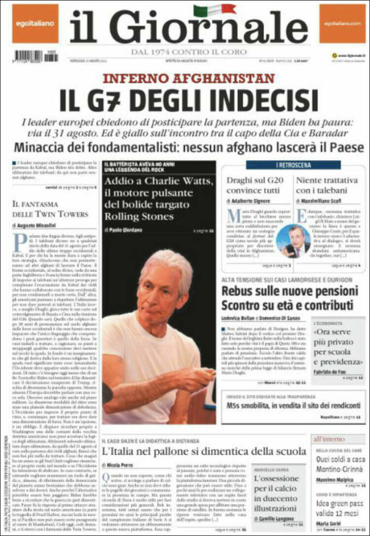 Portada de il Giornale (Italia)
