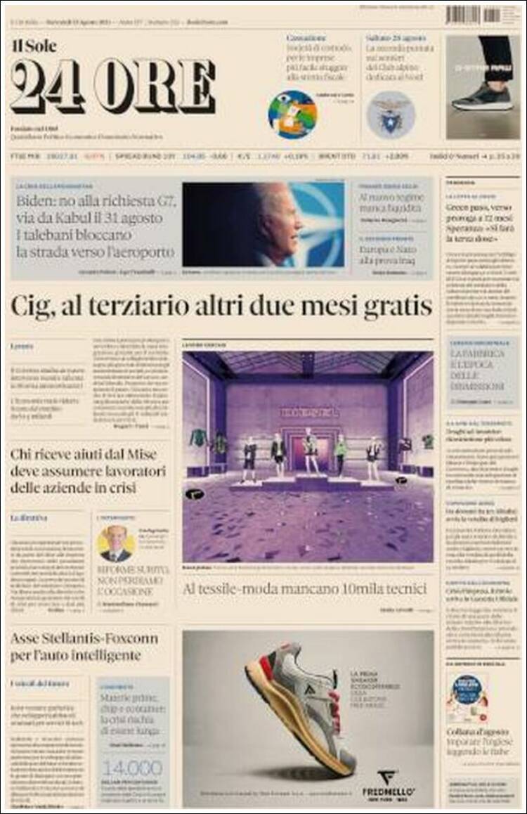 Portada de Il Sole 24 ORE (Italia)