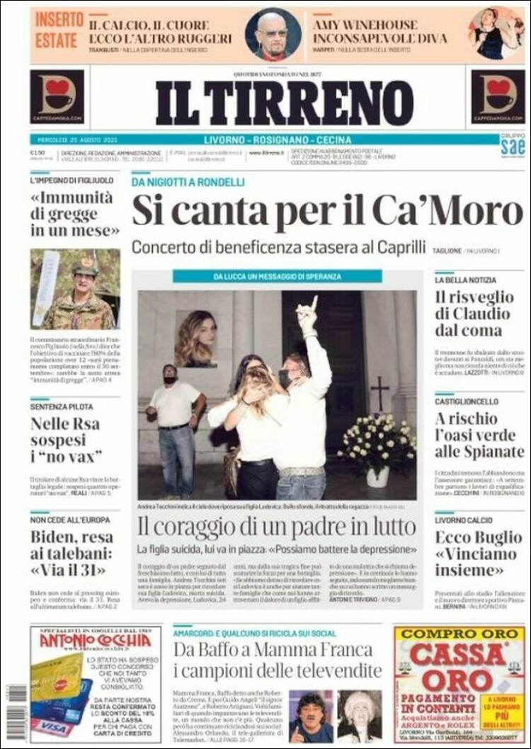 Portada de Il Tirreno (Italia)