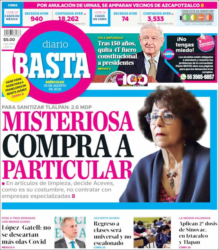 Portada de Diario Basta (M&eacute;xico)