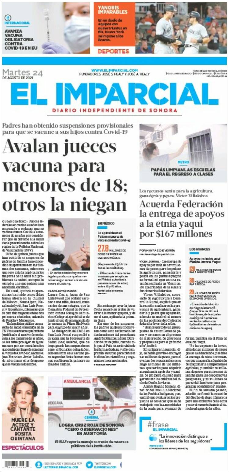 Portada de El Imparcial (M&eacute;xico)