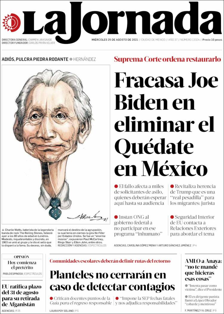 Portada de La Jornada (M&eacute;xico)