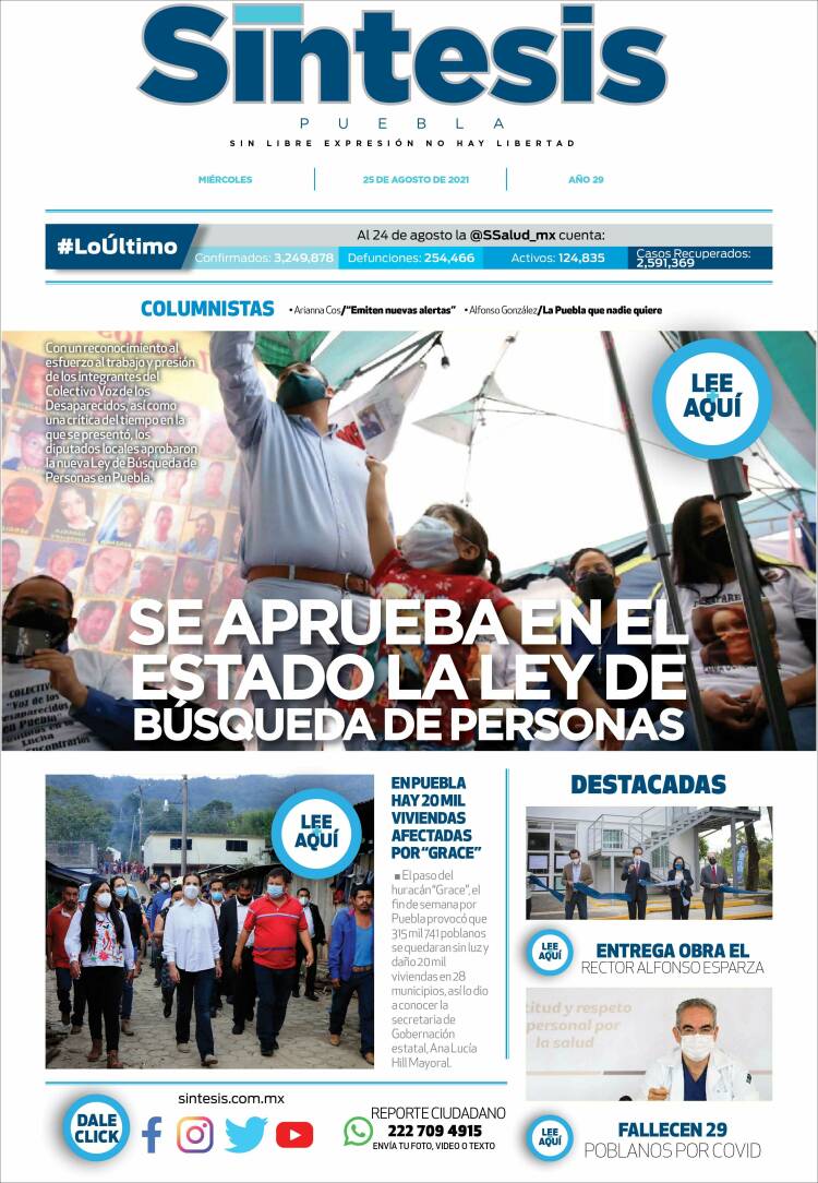 Portada de Síntesis - Puebla (M&eacute;xico)