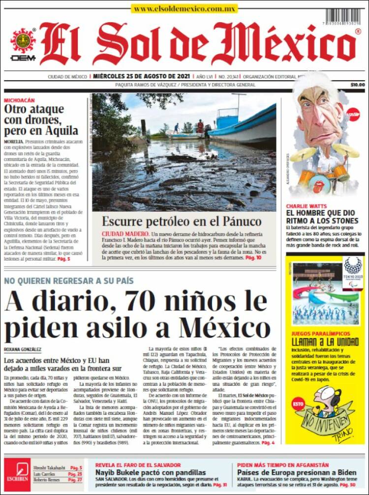 Portada de El Sol de México (M&eacute;xico)