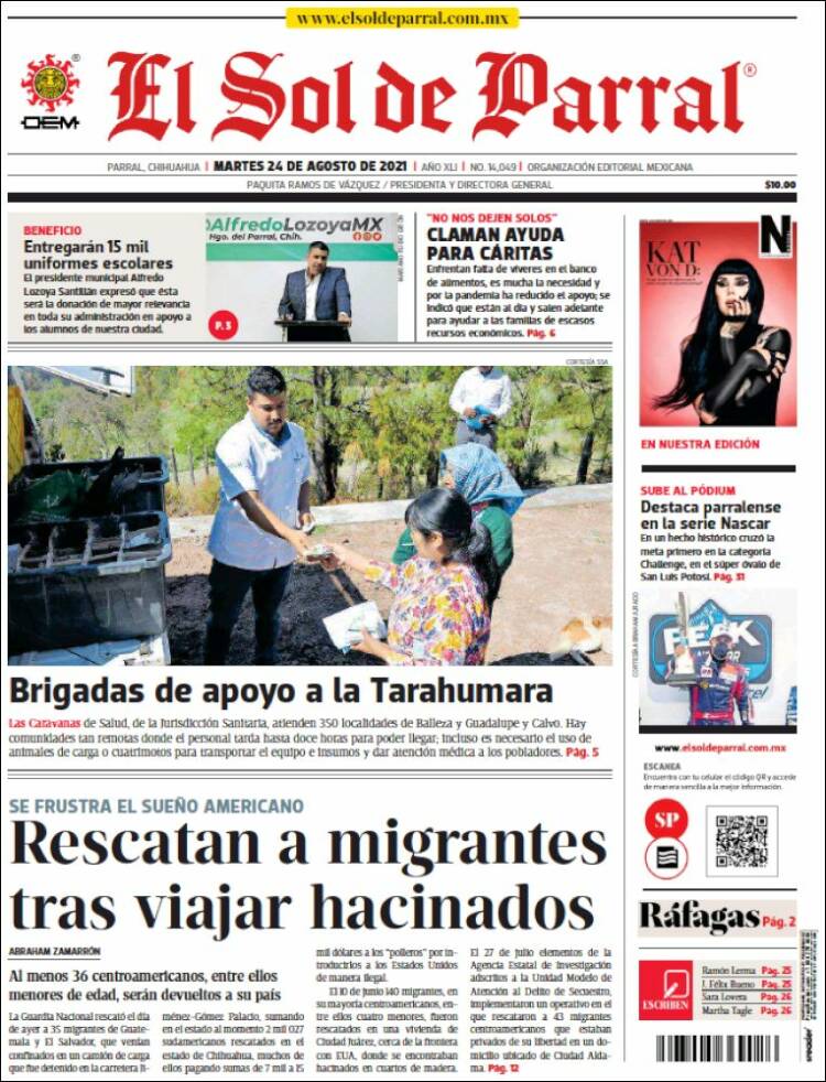 Portada de El Sol de Parral (M&eacute;xico)