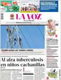 Portada de La Voz de la Frontera (M&eacute;xico)