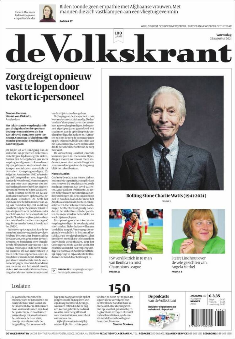 Portada de De Volkskrant (Pa&iacute;ses Bajos)
