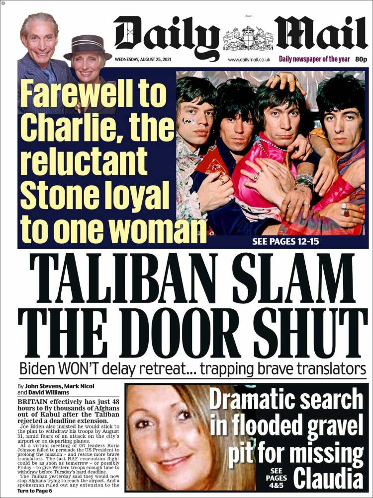 Portada de Daily Mail (Reino Unido)