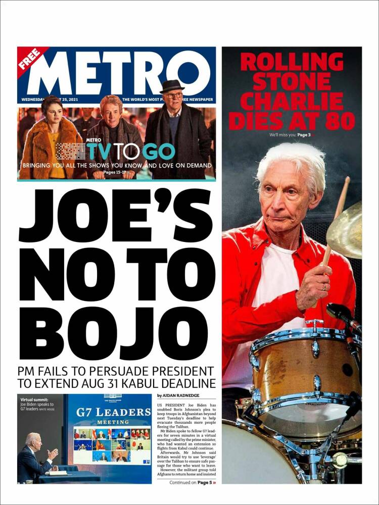 Portada de Metro (Reino Unido)