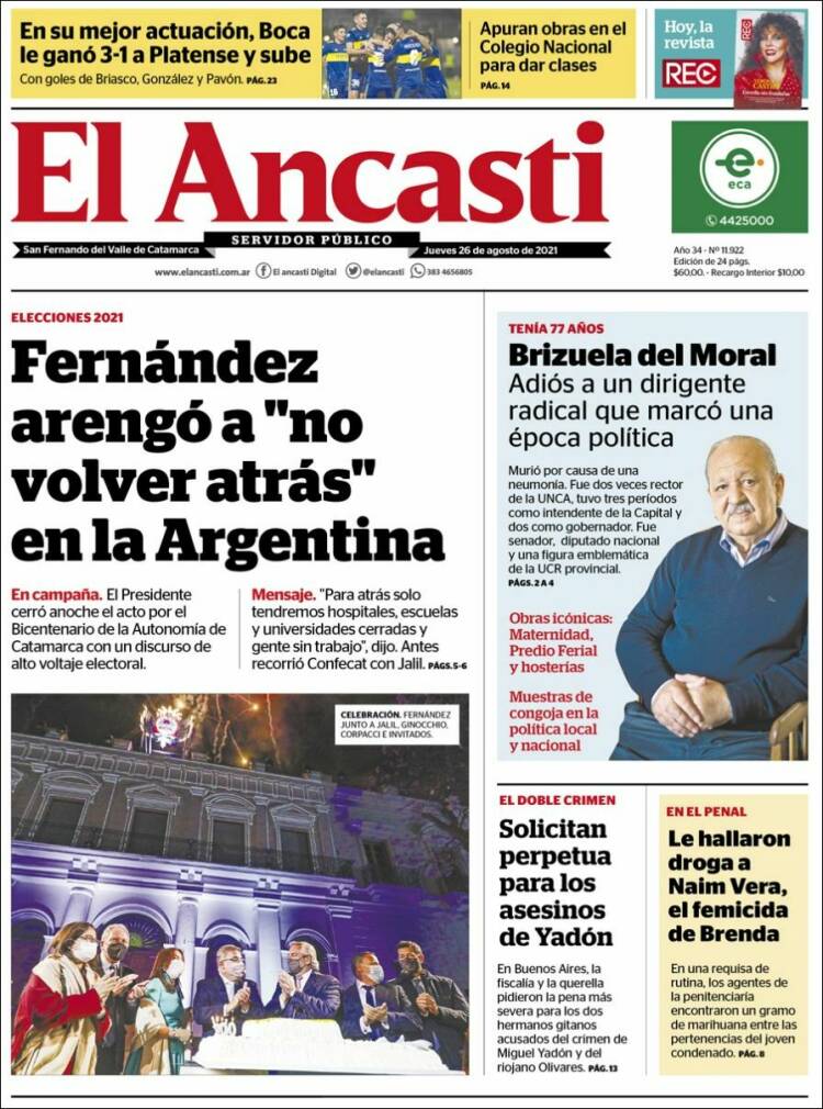 Portada de El Ancasti (Argentina)