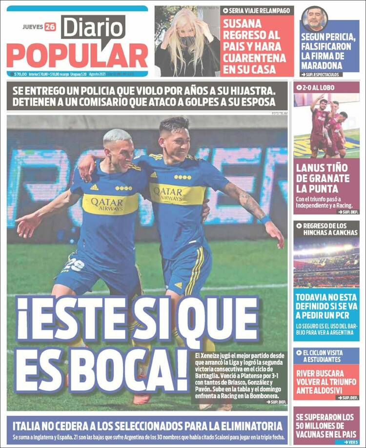 Portada de Diario Popular (Argentina)