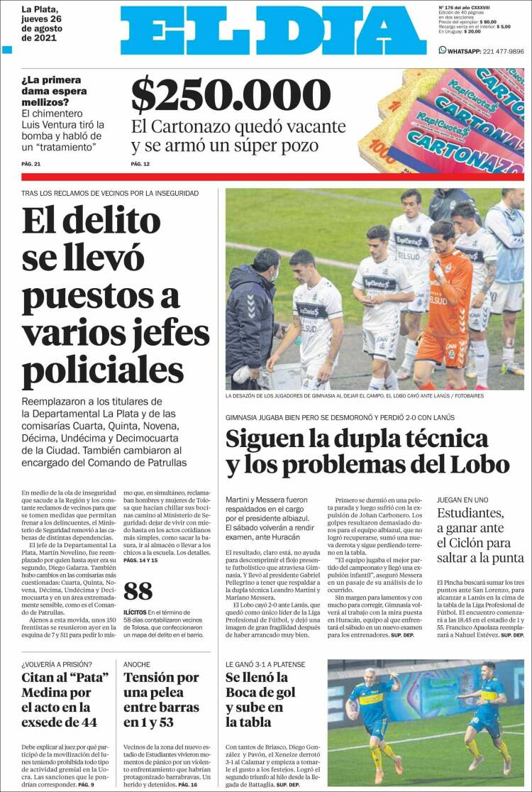 Portada de El Día de la Plata (Argentina)