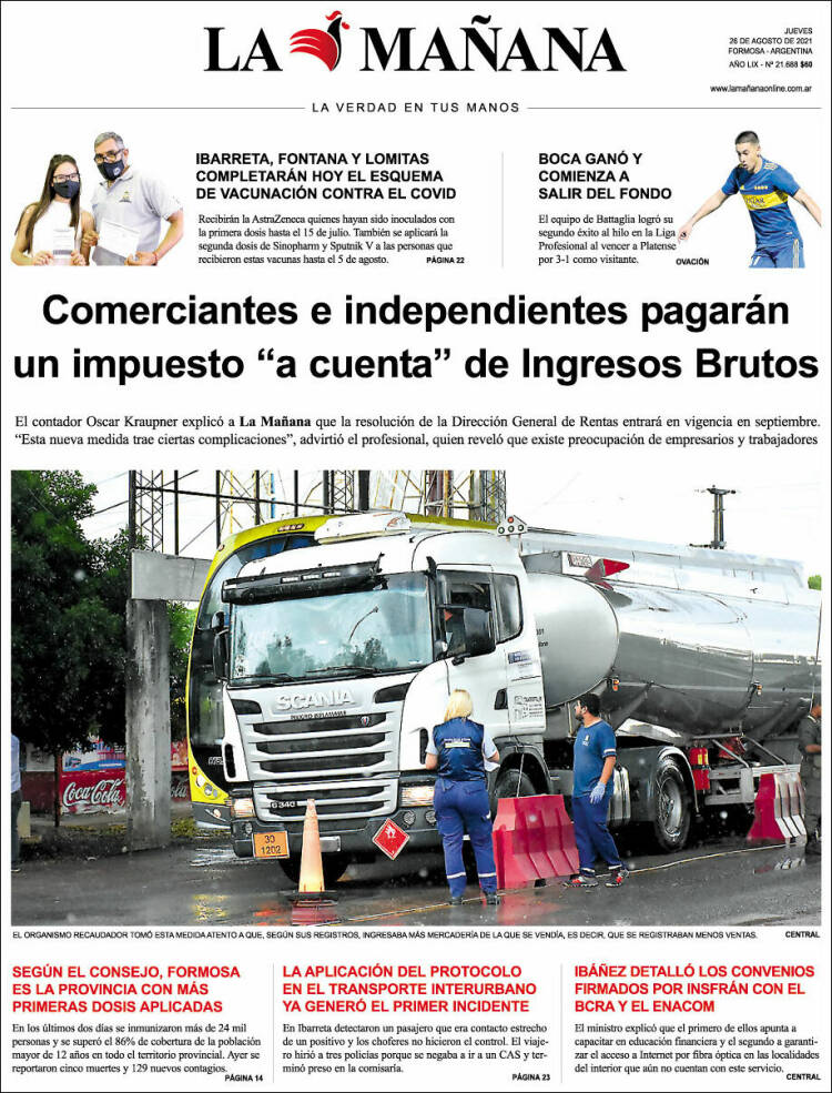 Portada de Diario La Mañana (Argentina)