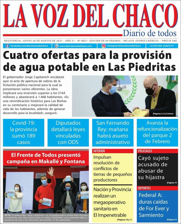 Portada de La Voz del Chaco (Argentina)