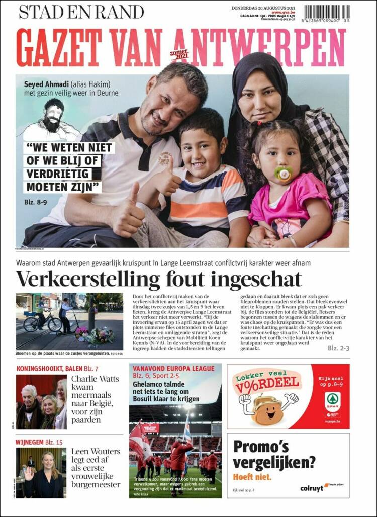 Portada de Gazet van Antwerpen (B&eacute;lgica)