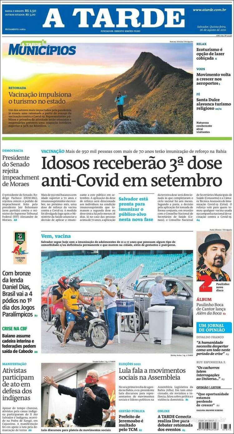 Portada de Diário A Tarde (Brasil)