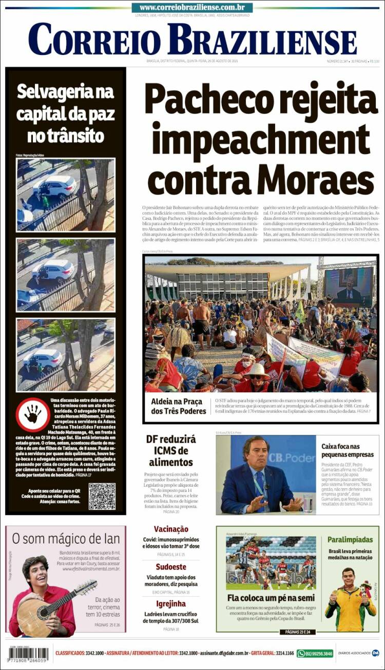 Portada de Correio Braziliense (Brasil)