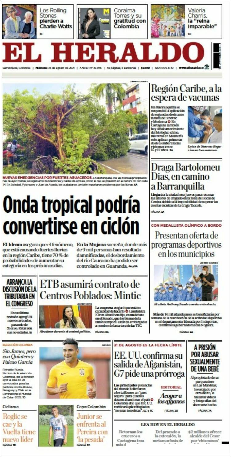 Portada de El Heraldo (Colombia)