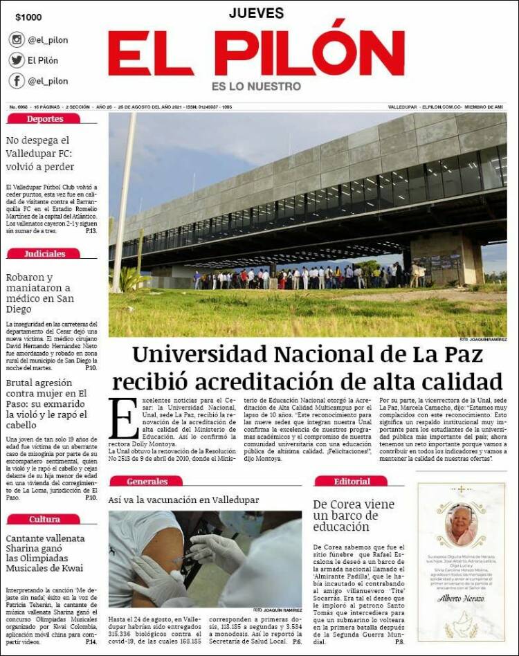 Portada de El Pilón (Colombia)