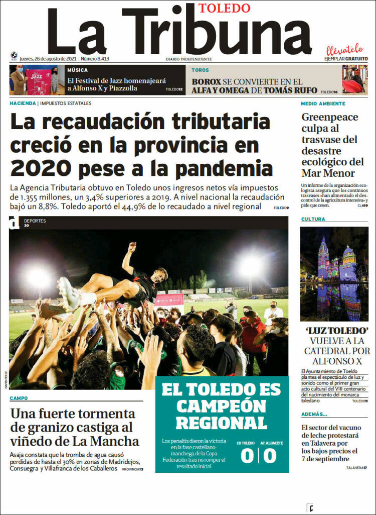 Portada de La Tribuna de Toledo (España)