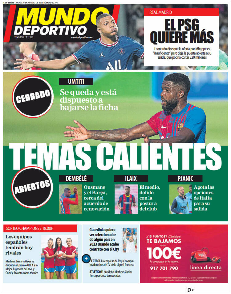 Portada de El Mundo Deportivo (España)