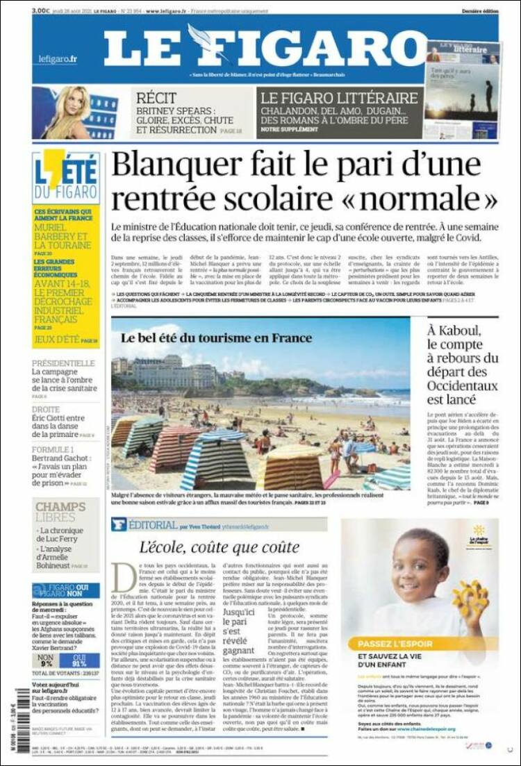 Portada de Le Figaro (Francia)