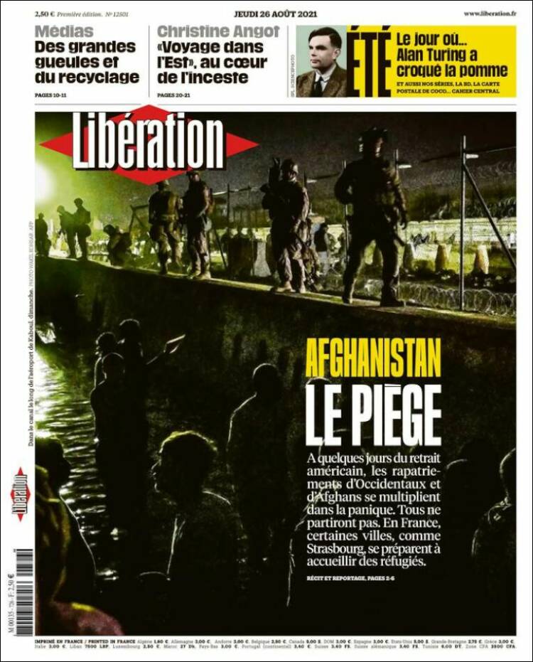 Portada de Libération (Francia)
