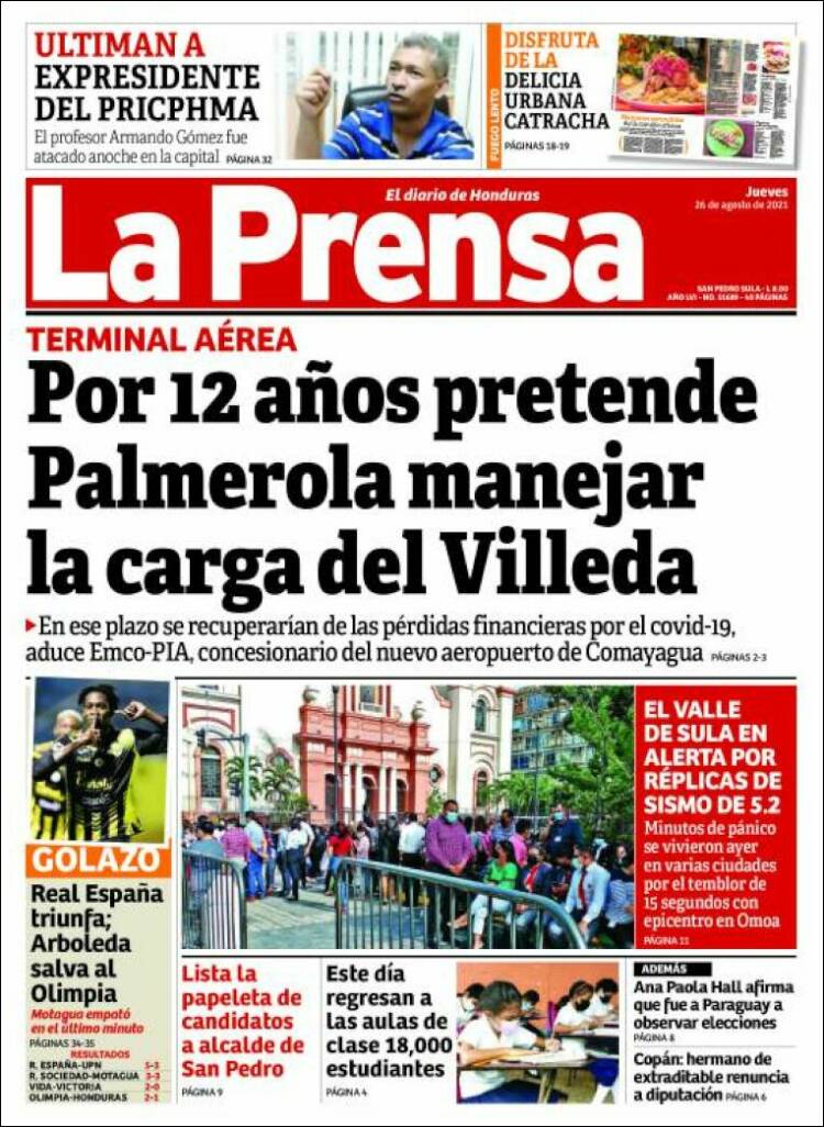 Portada de La Prensa (Honduras)