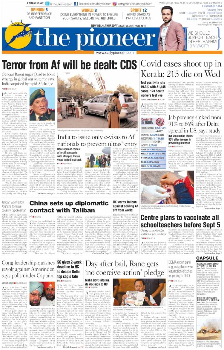 Portada de The Pioneer (India)